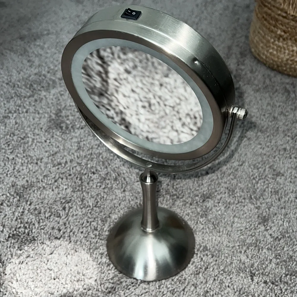 Ovente Dual Sided LED Lighted Mirror, Stainless Steel